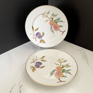 SET of 2 Evesham Dinner Plates by Royal Worcester